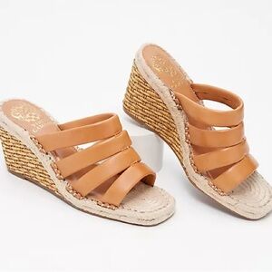 NWT Leather Vince Camuto Wedge Heeled Sandals